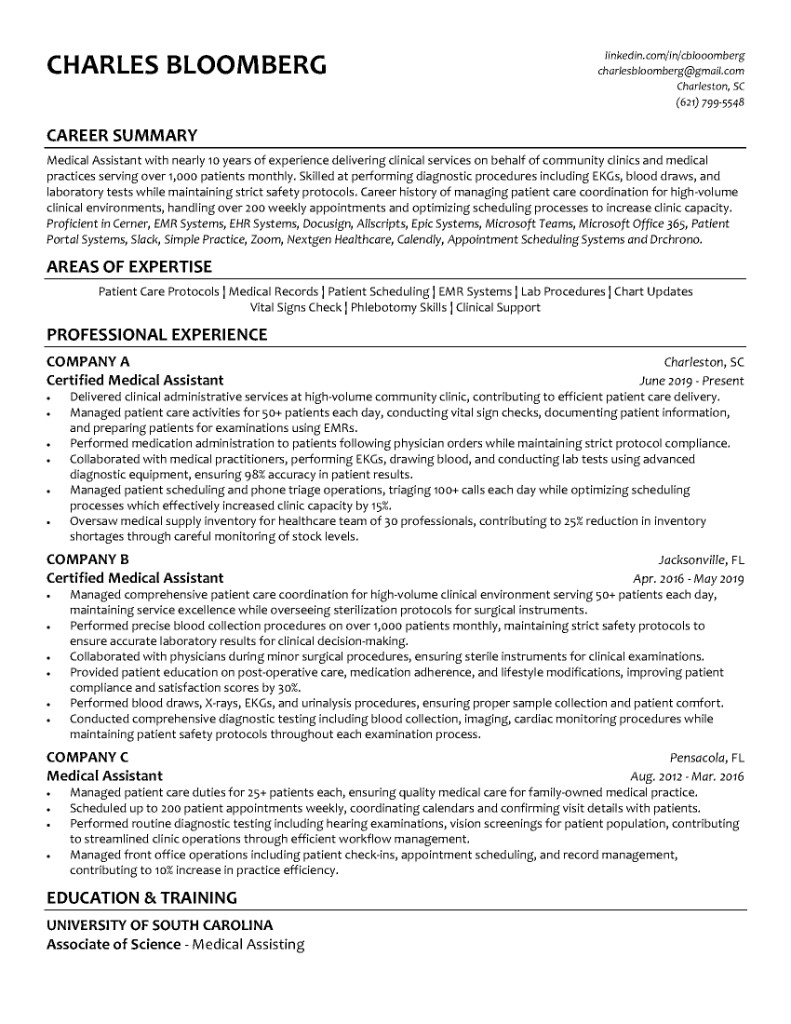 RS Works resume for Charles Bloomberg